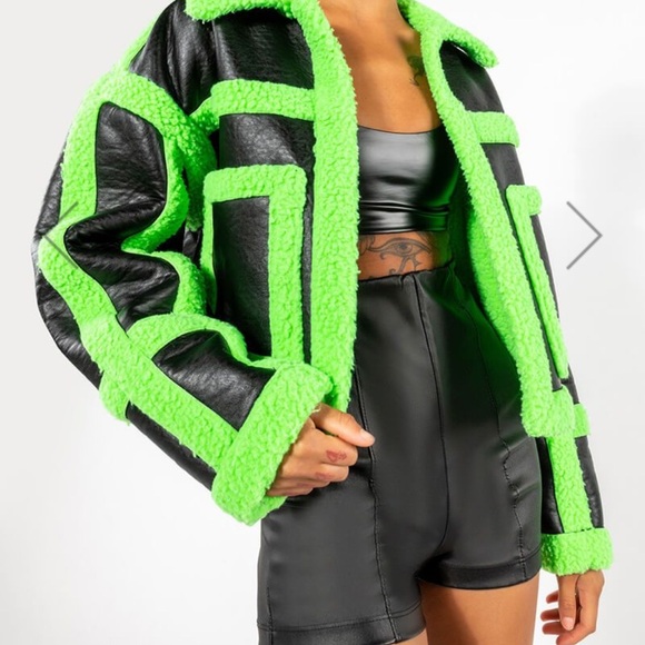 AKIRA Sherpa Coat Faux Leather Jacket Never worn, good as new. - Picture 2 of 6